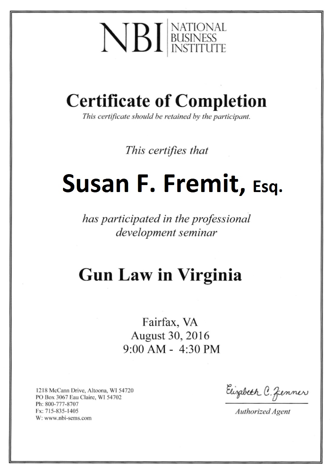 NBI Gun Law in VA Cert 2016